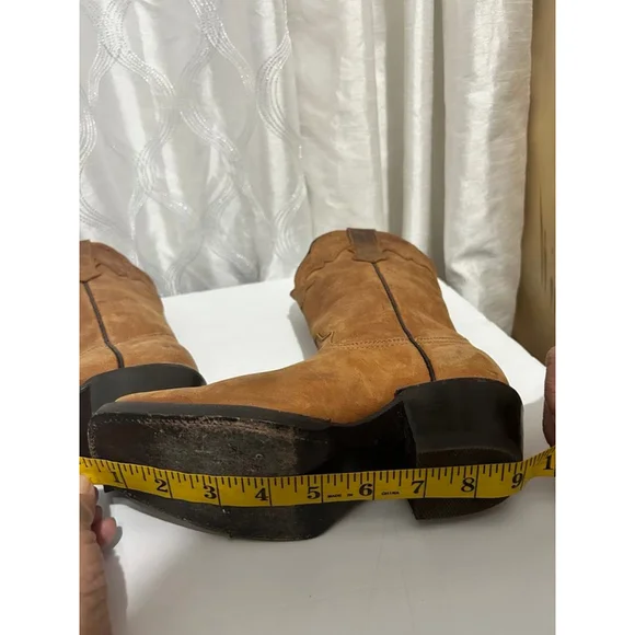 El Pajar Tan Mexican Women's Western Leather Boots Sz 5.5 - Picture 7 of 7